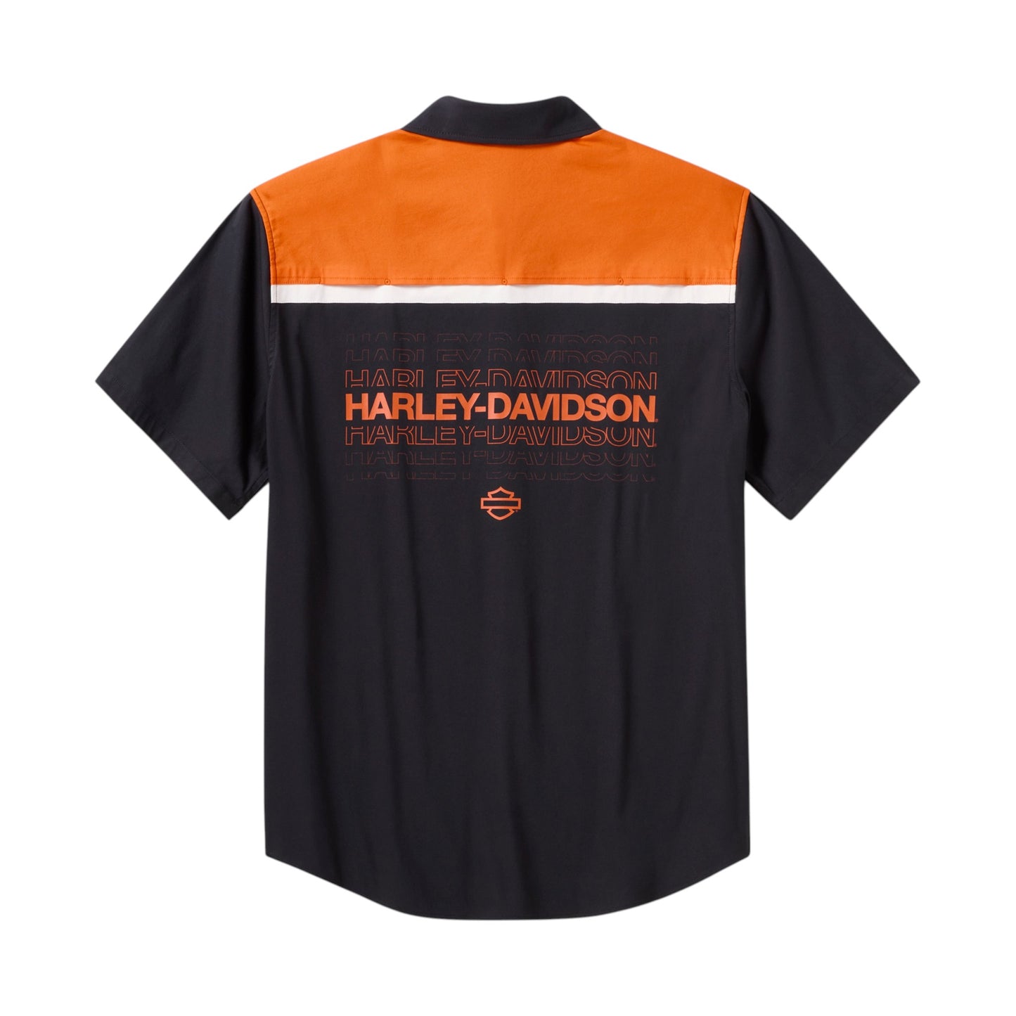 H-D TECH COOLMAX COLORBLOCK SHIRT - BLACK/ORANGE/WHITE