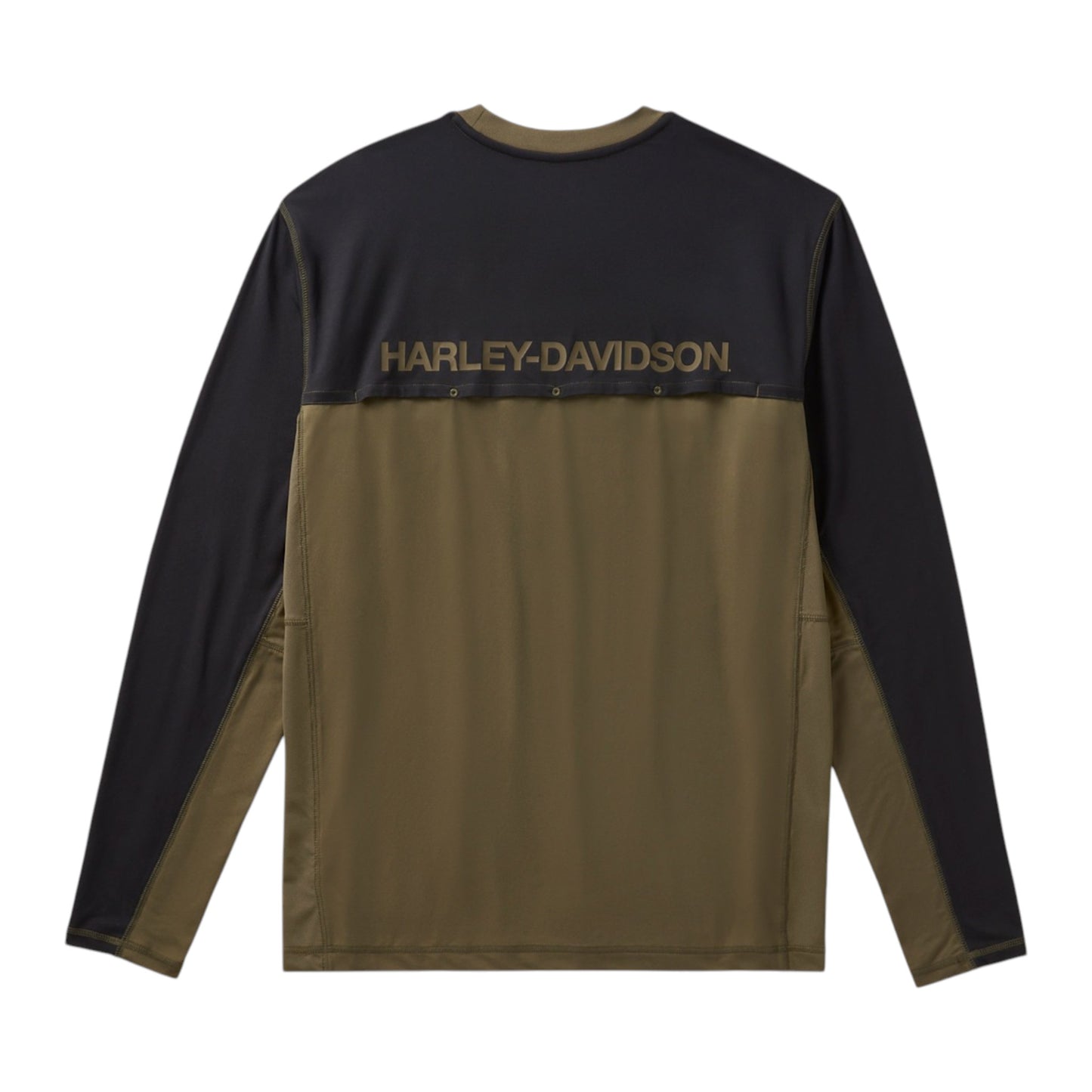 H-D TECH COLORBLOCK VENTED LONG SLEEVE CREW - GREEN