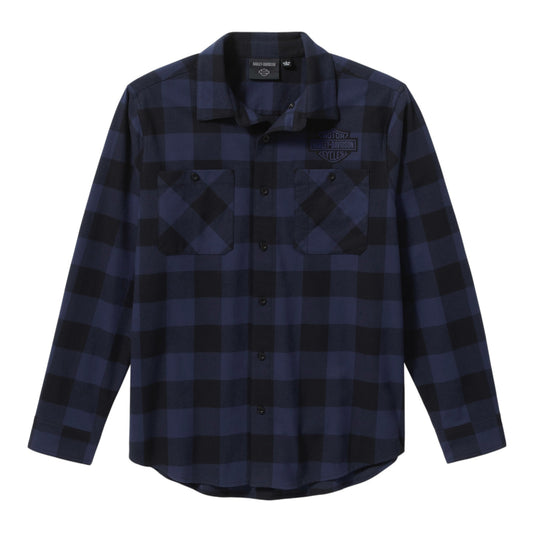 BAR & SHIELD BUFFALO CHECK FLANNEL - INDIGO