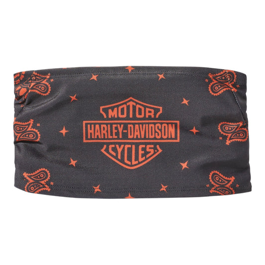 BAR & SHIELD HEADBAND - BLACK/ORANGE