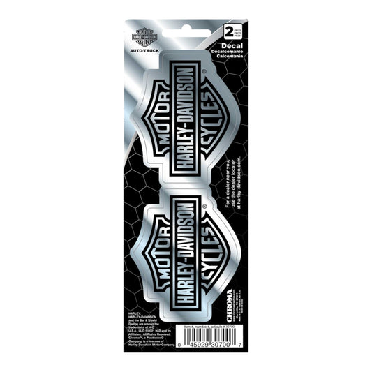 H-D SMALL CHROME B&S DECAL