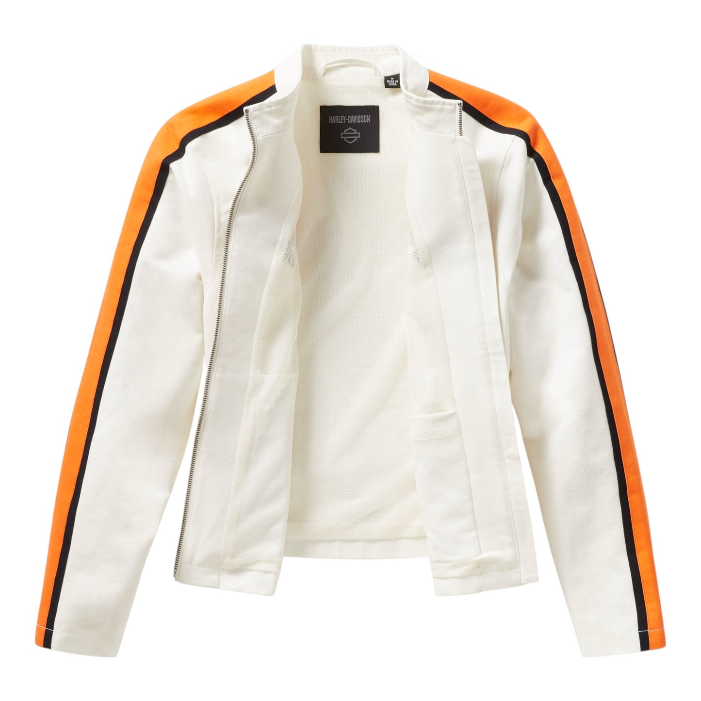ESSENTIAL BLOCK FONT JACKET - WHITE/ORANGE