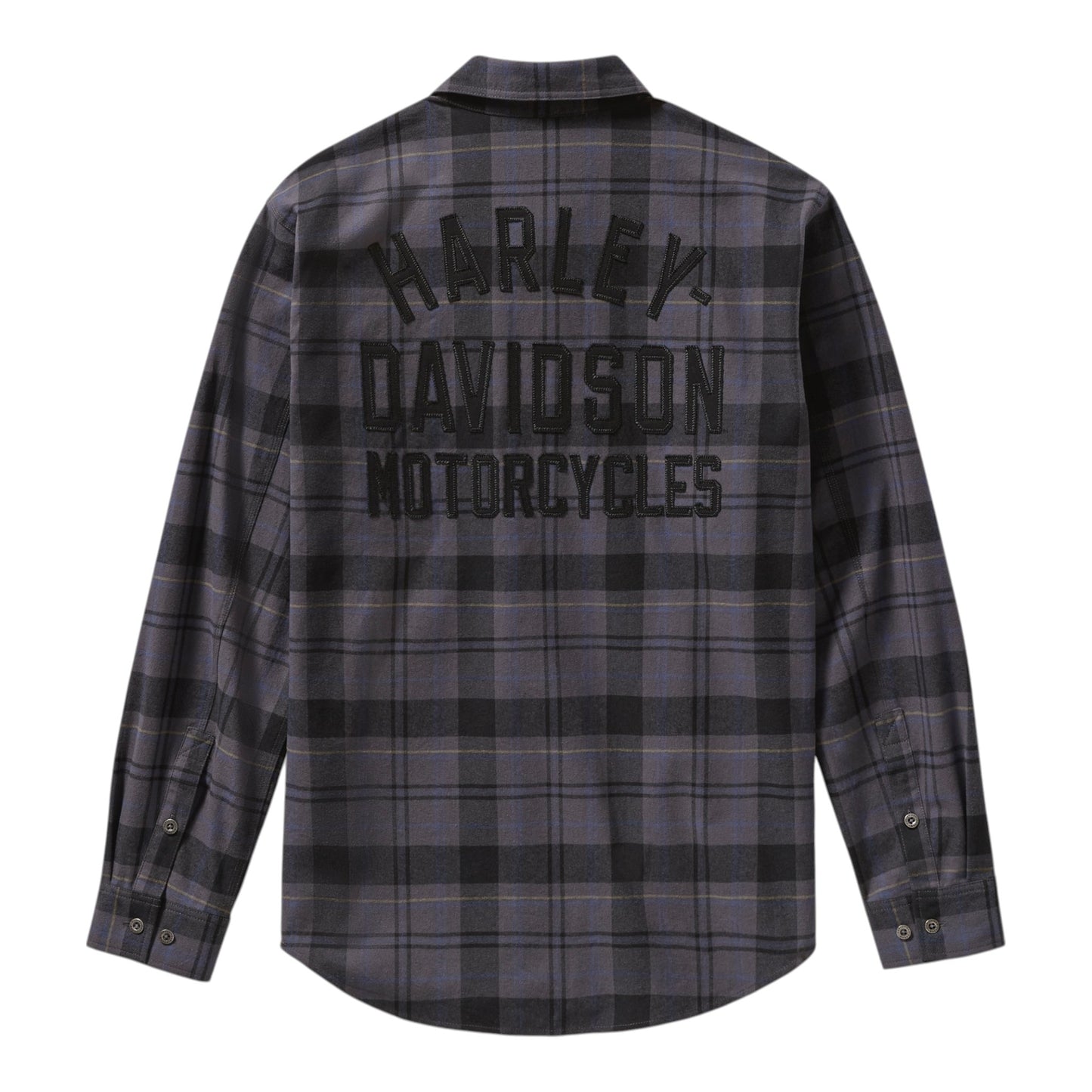 RACER FONT YARN DYED PLAID SHIRT - BLACK/GREY