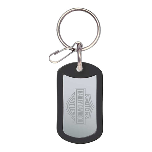 H-D KEYCHAIN ENAMEL/RUBBER B&S