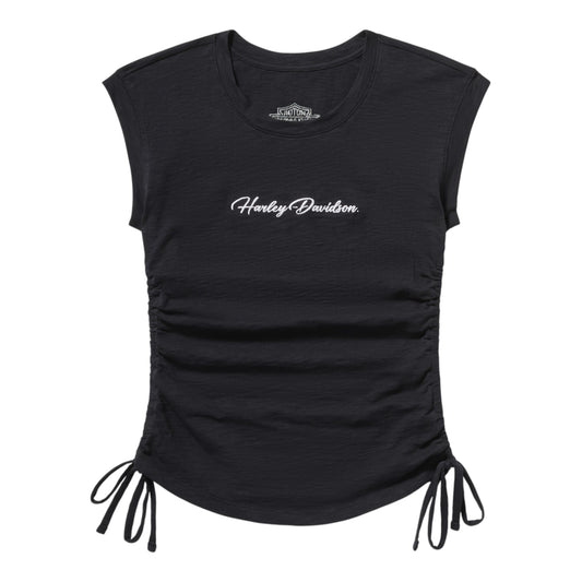 ESSENTIAL RUCHED TOP - BLACK