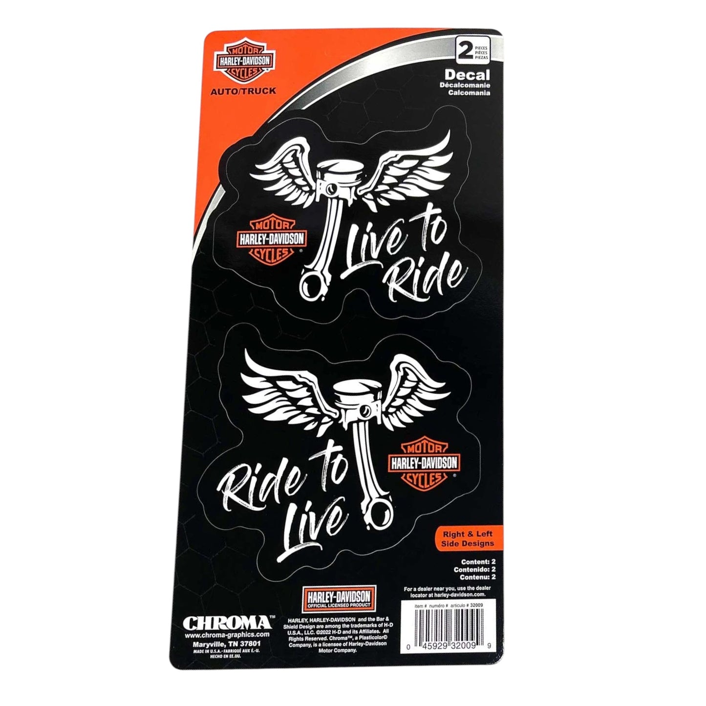 H-D LIVE TO RIDE DECAL