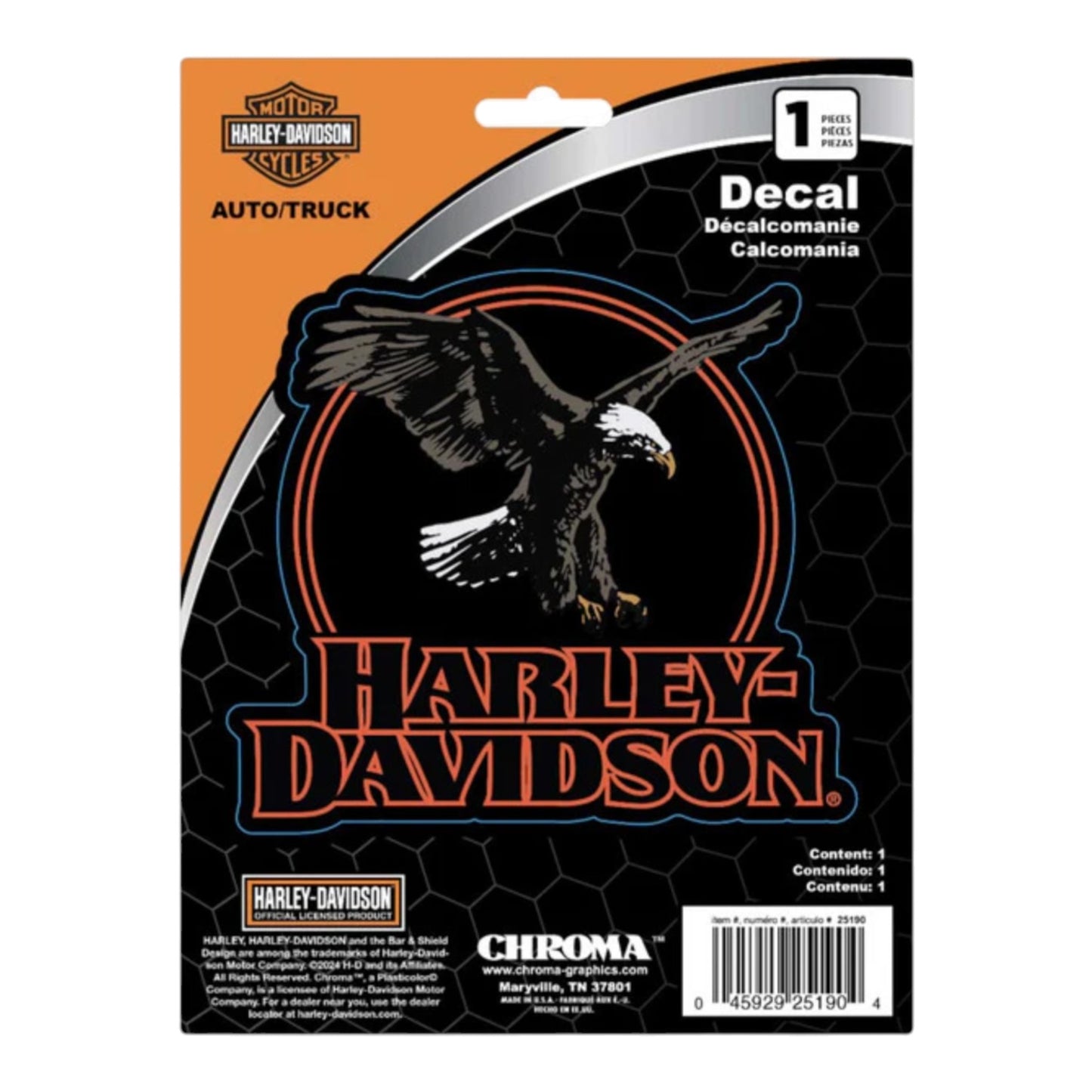 H-D EAGLE W/TEXT DECAL