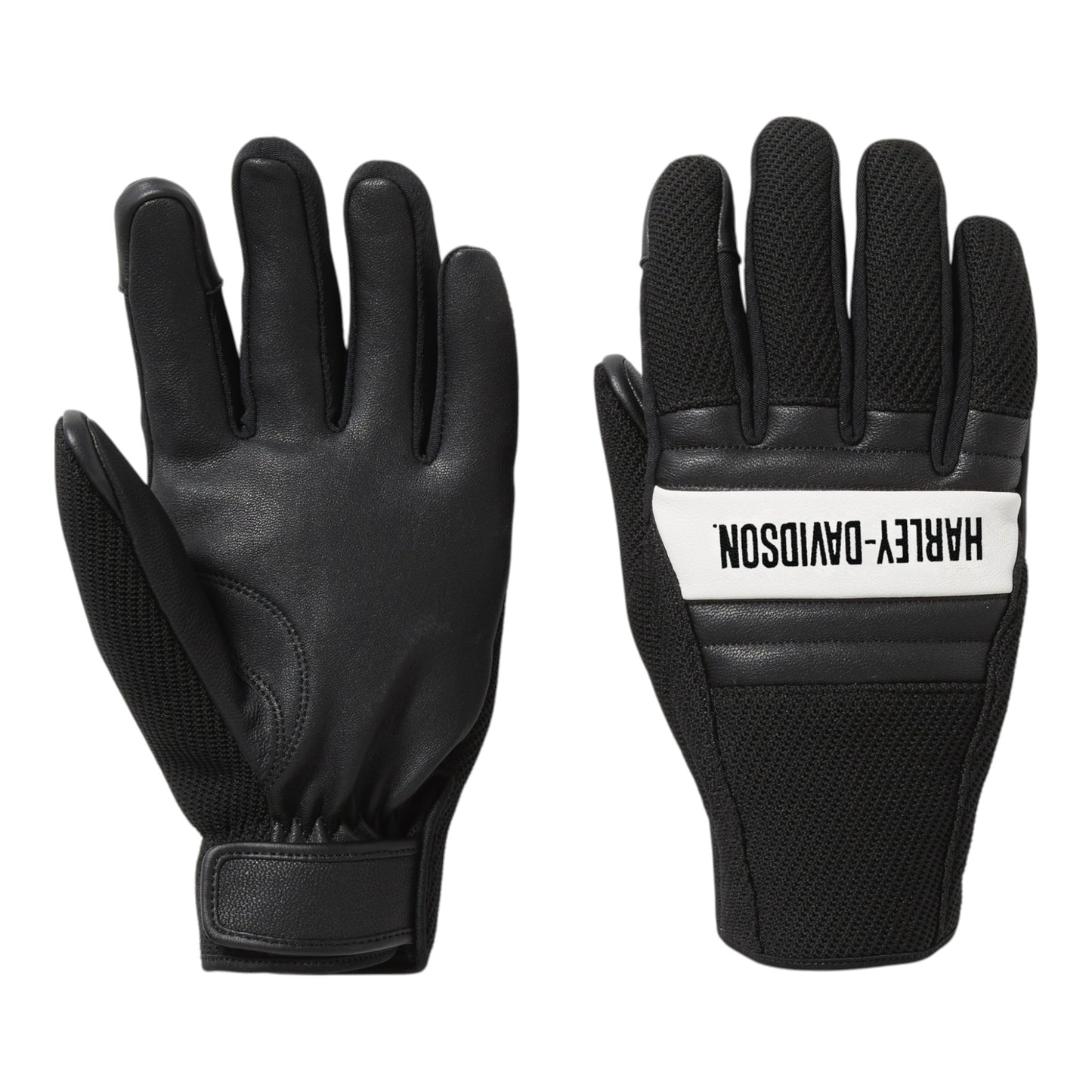 H-D DYNA KNIT RIDING GLOVES - BLACK/WHITE