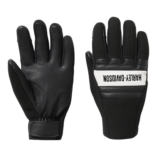 H-D DYNA KNIT RIDING GLOVES - BLACK/WHITE