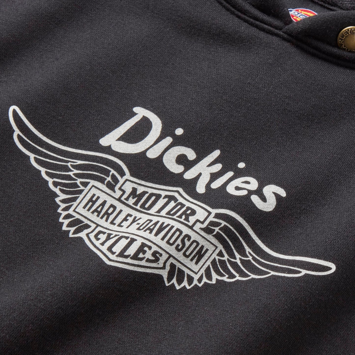 DICKIES X HD WINGED HORSESHOE OVERSIZED PULLOVER HOODIE - BLACK