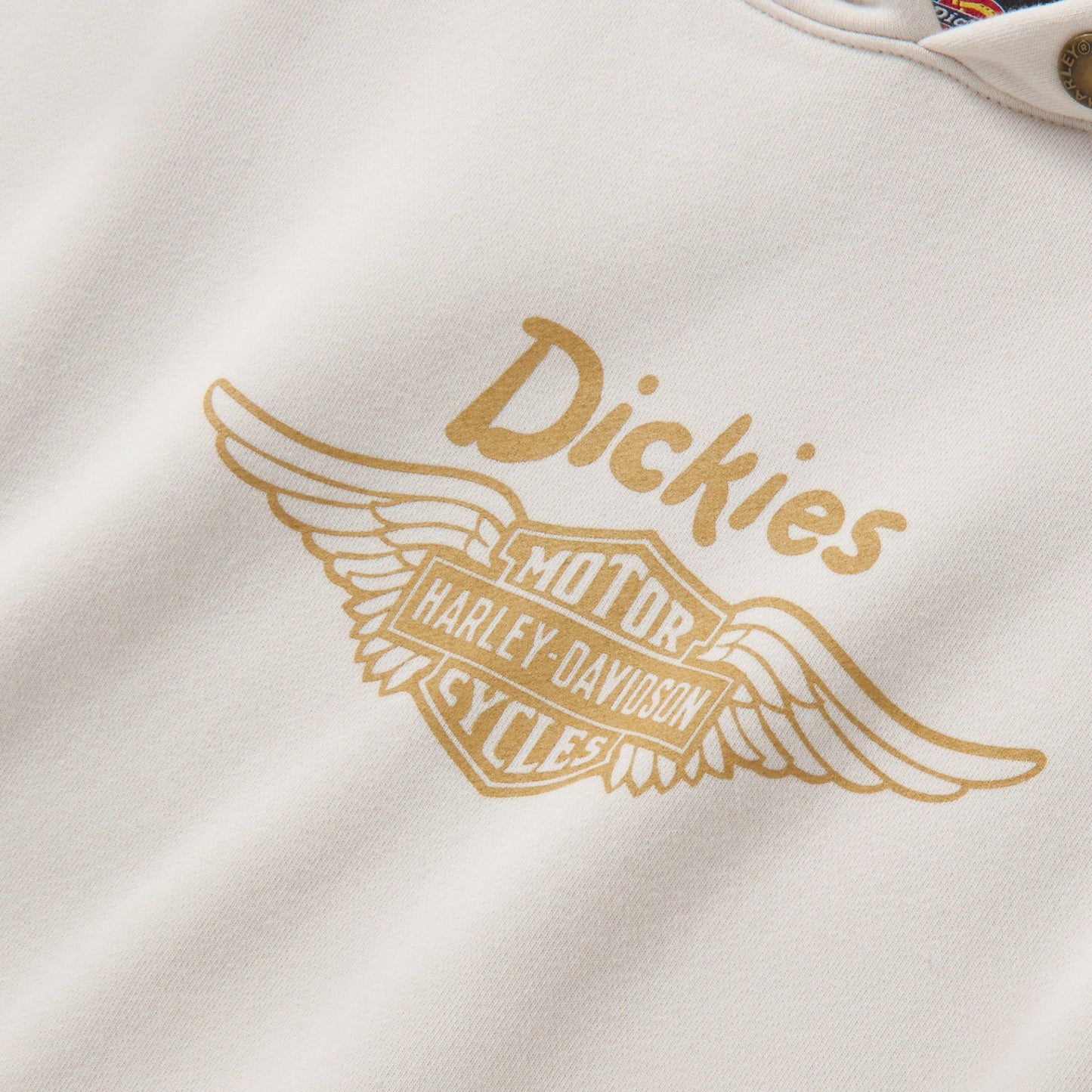 DICKIES X HD WINGED HORSESHOE OVERSIZED PULLOVER HOODIE - OFF WHITE