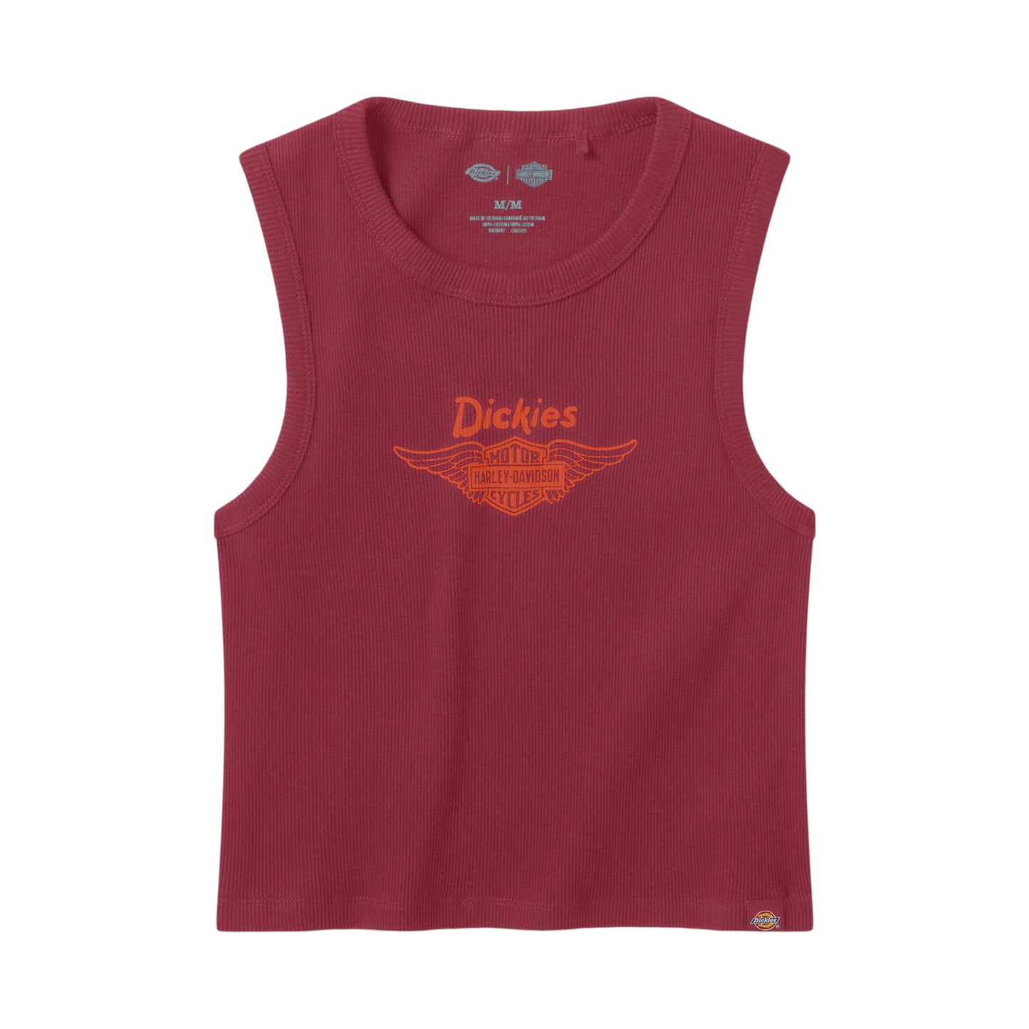 WOMEN'S DICKIES X HD WINGED B&S RIBBED TANK - RED