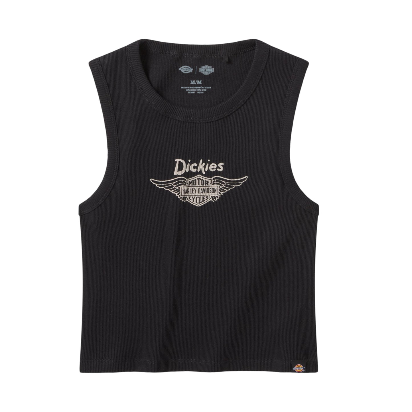WOMEN'S DICKIES X HD WINGED B&S RIBBED TANK - BLACK
