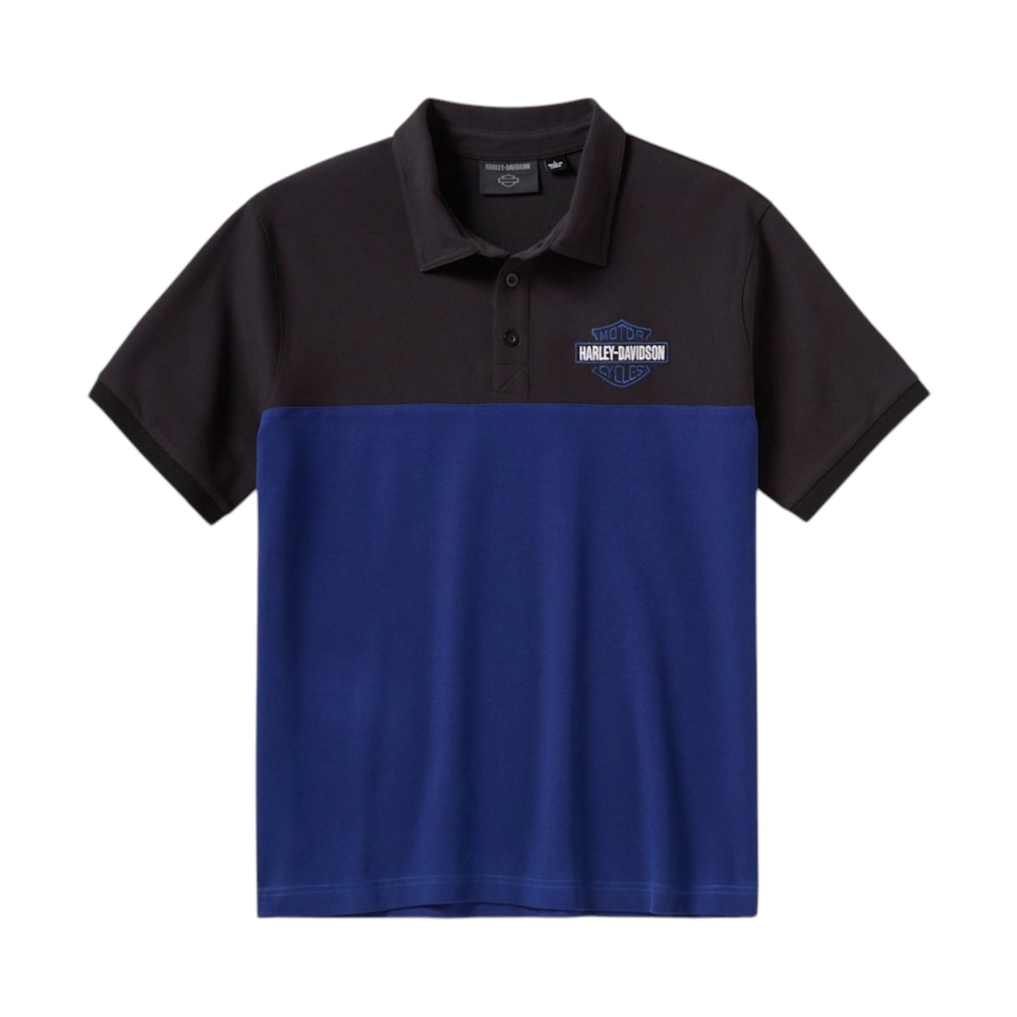 H-D ESSENTIAL BAR & SHIELD COLORBLOCK POLO - BLUE