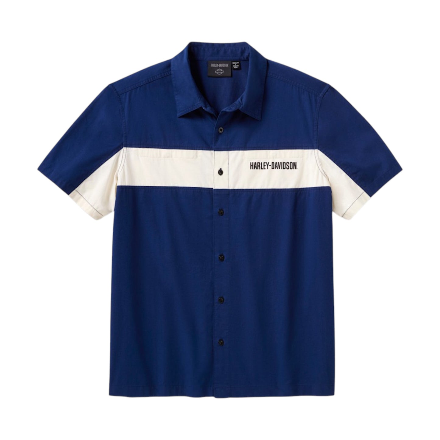 H-D ESSENTIAL COLORBLOCK MECHANICS SHIRT - BLUE