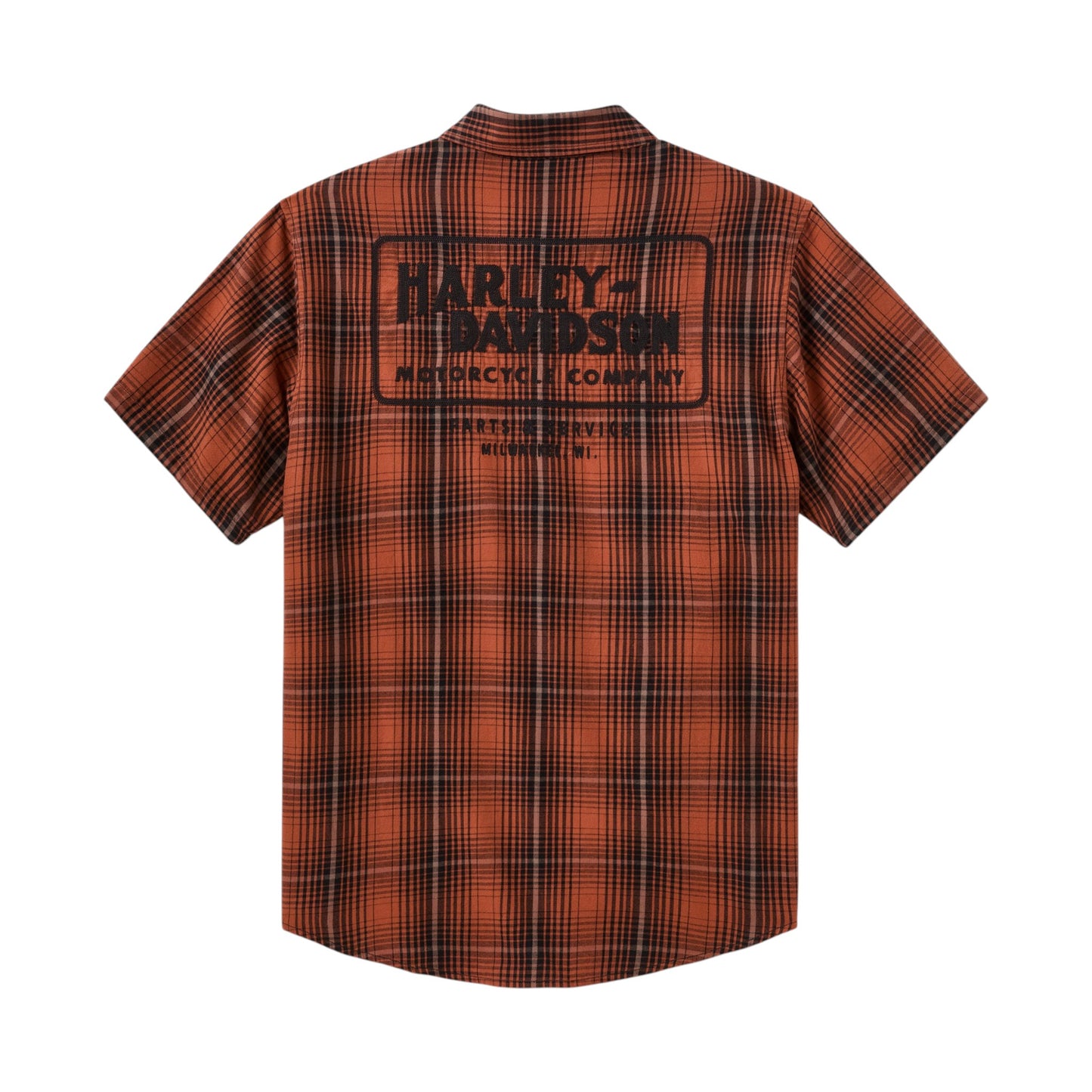 VINTAGE PLAID SHORT SLEEVE SHIRT - ORANGE