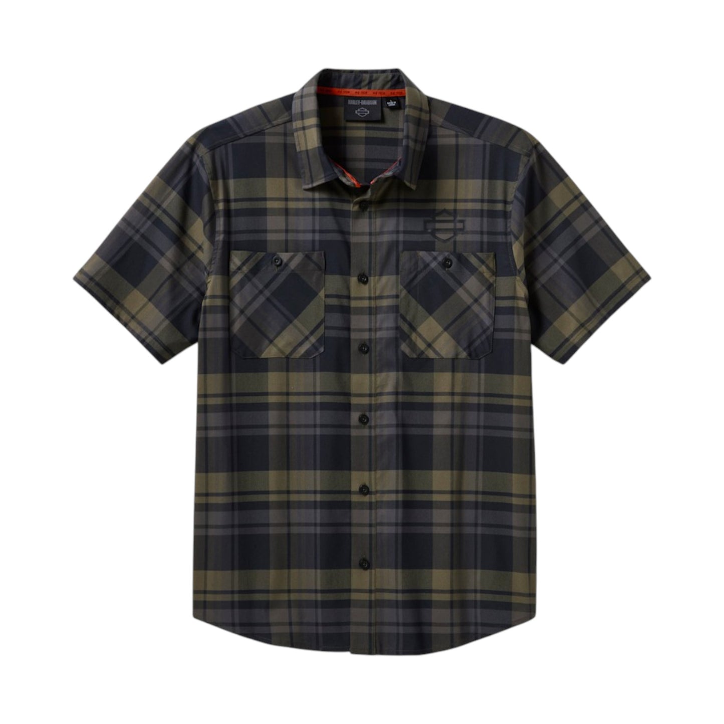 H-D TECH COOLMAXPLAID SHIRT - BLACK/GREEN