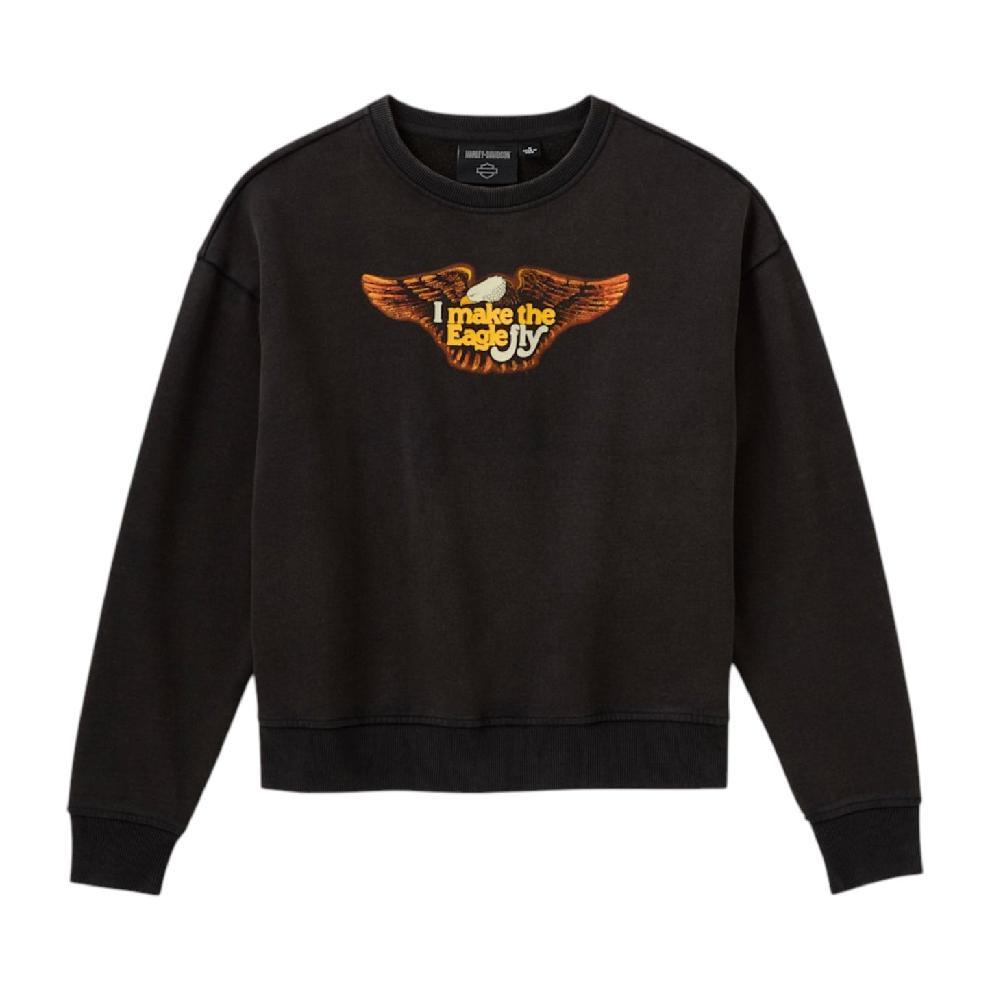 VINTAGE I MAKE THE EAGLE FLY CREW - BLACK