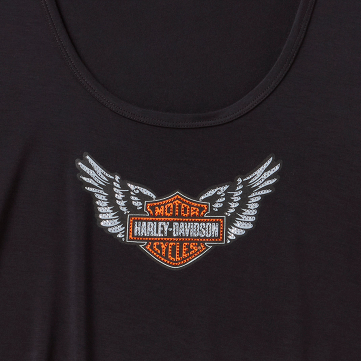 WINGED BLING SCOOP NECK TEE