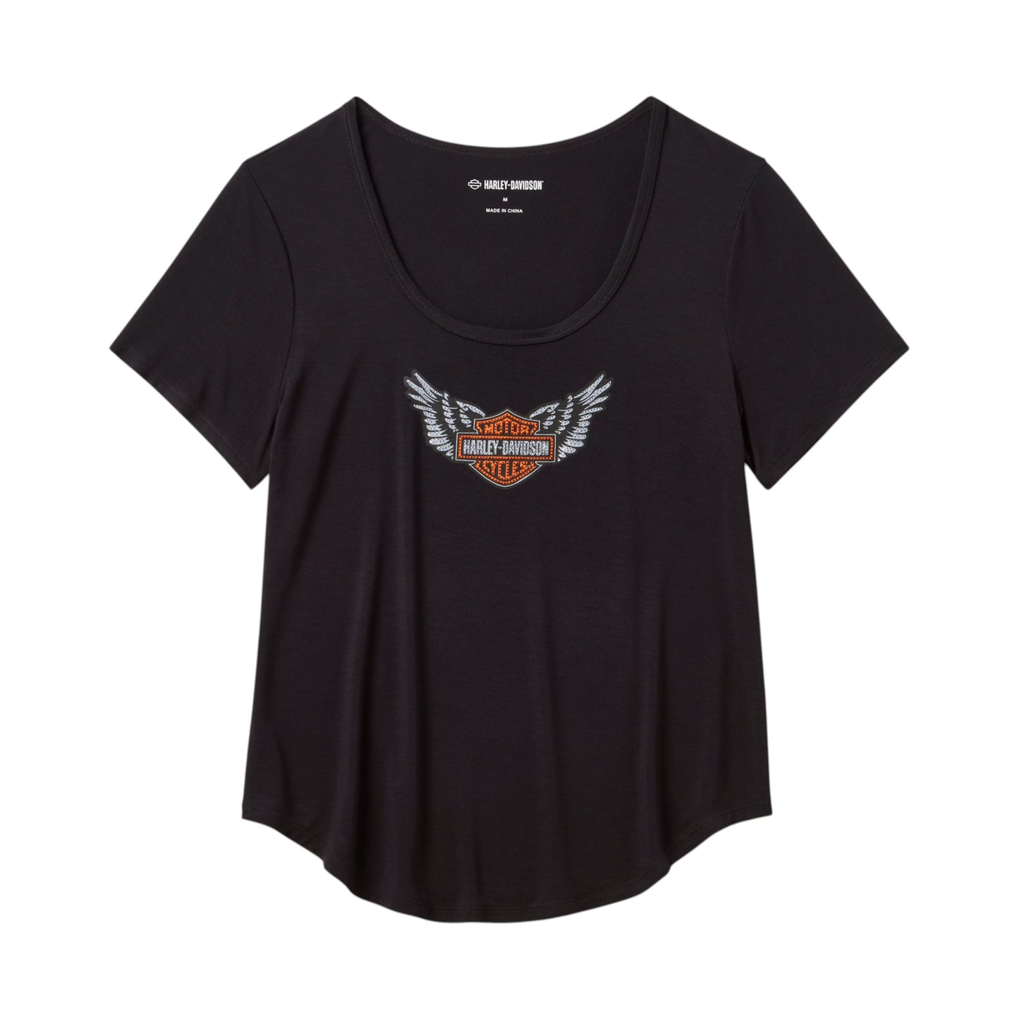 WINGED BLING SCOOP NECK TEE