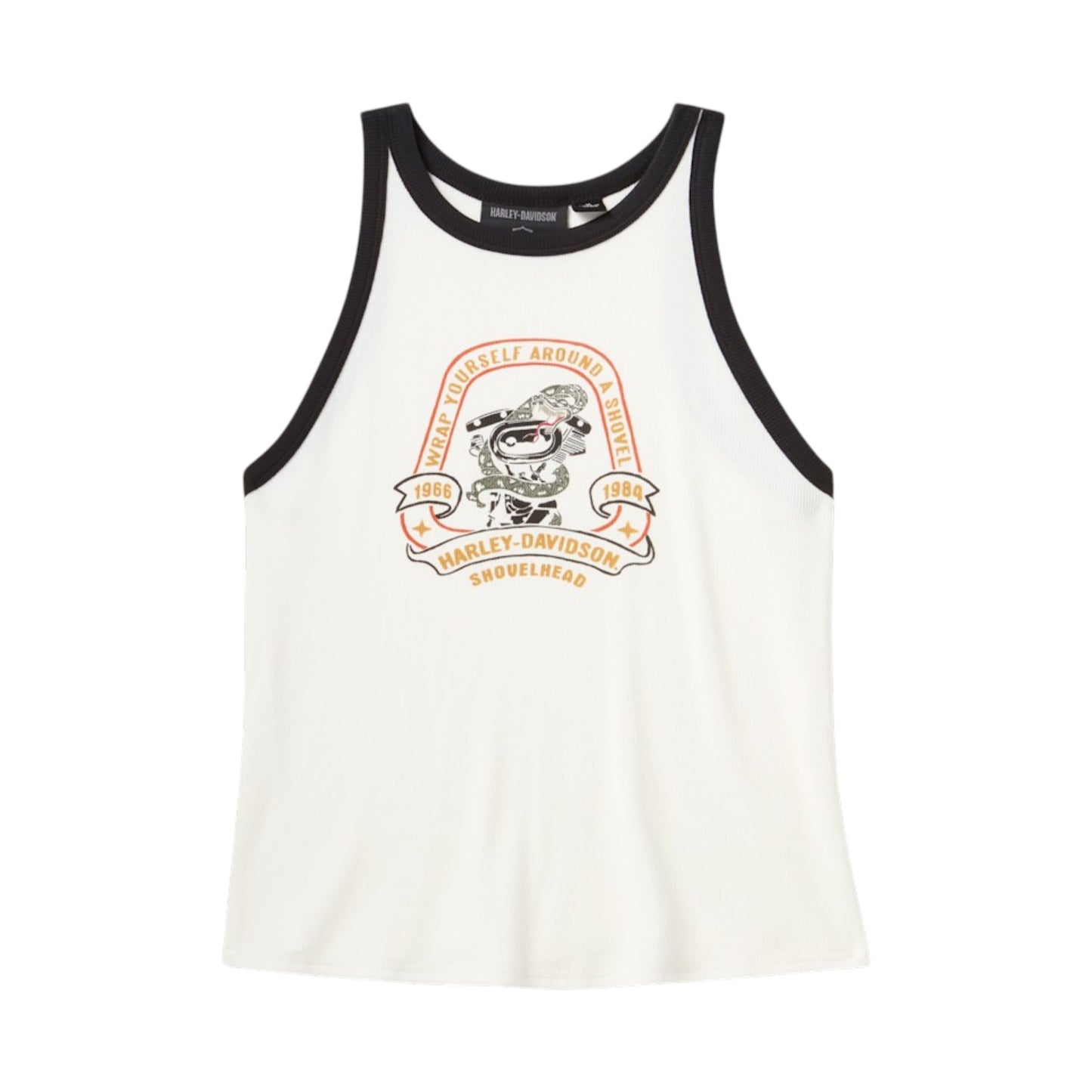 SHOVELHEAD RINGER TANK - WHITE/BLACK