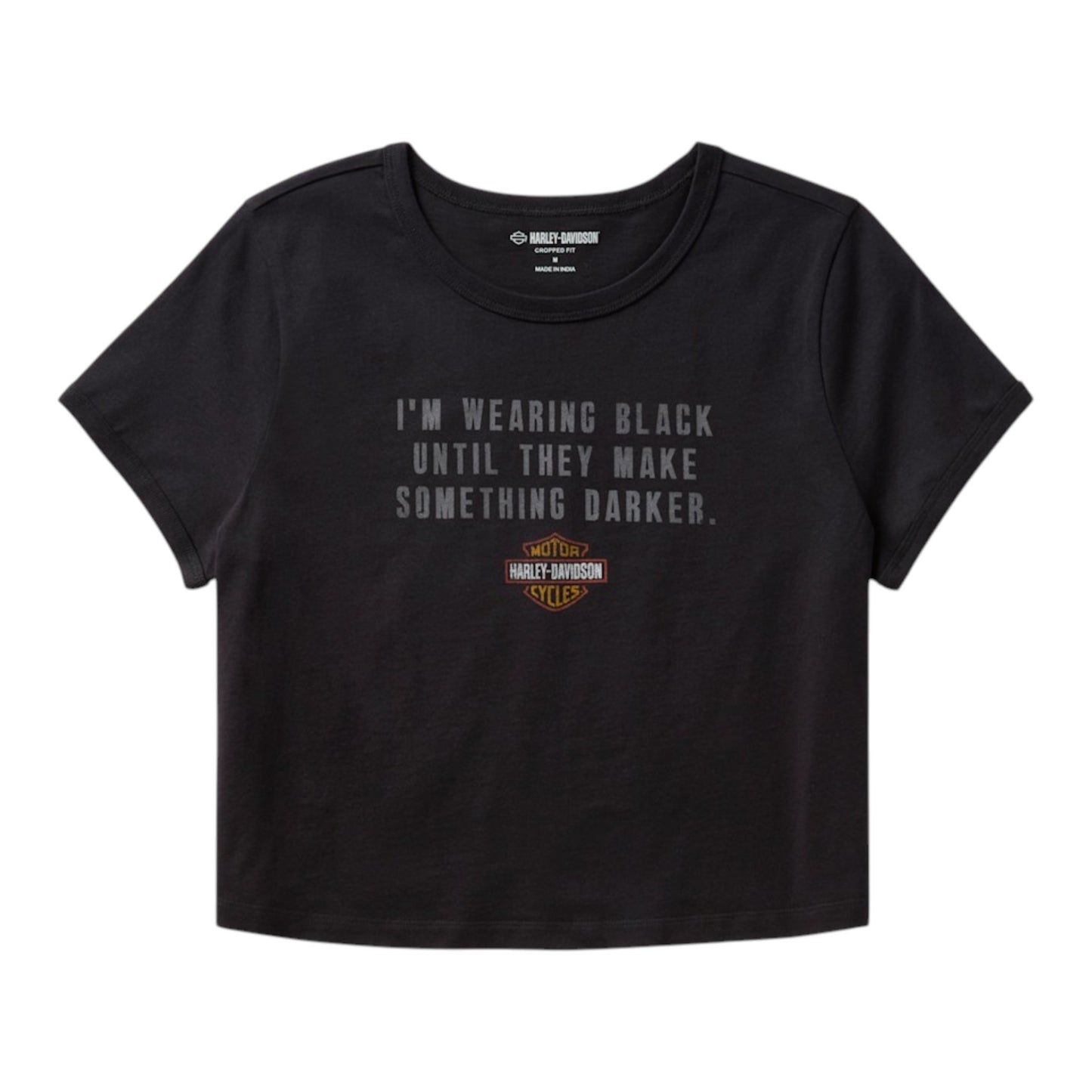 MAKE SOMETHING DARKER CROPPED TEE - BLK