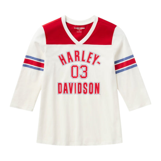 H-D ESSENTIAL 3/4 SLEEVE V-NECK