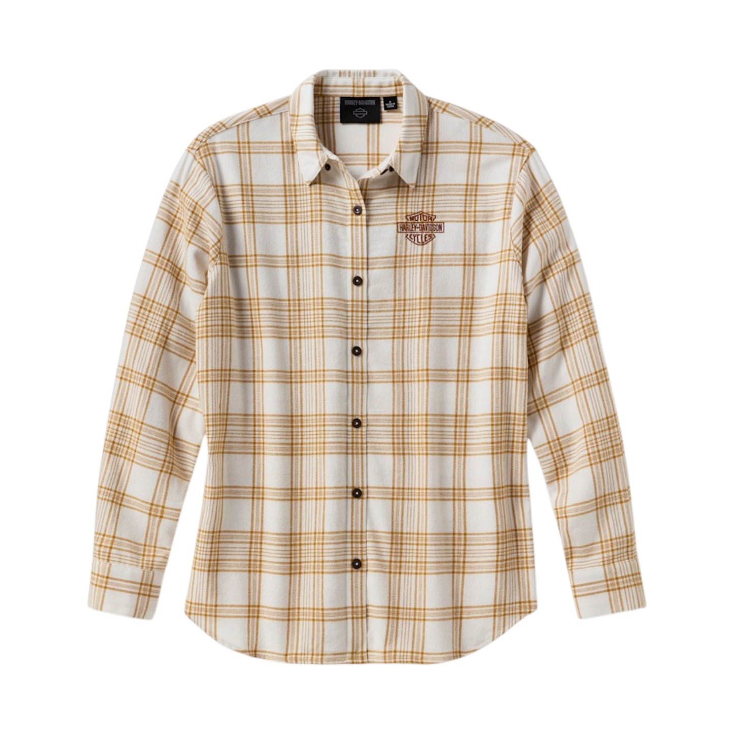 VINTAGE FRINGE PLAID SHIRT - WHITE/BRONZE