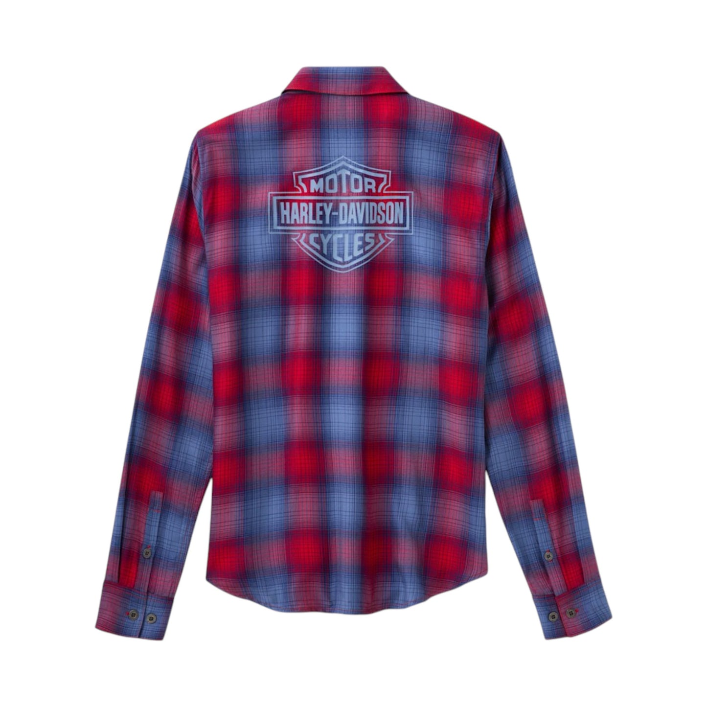 H-D ESSENTIAL PLAID BUTTON FRONT SHIRT - RED/BLUE