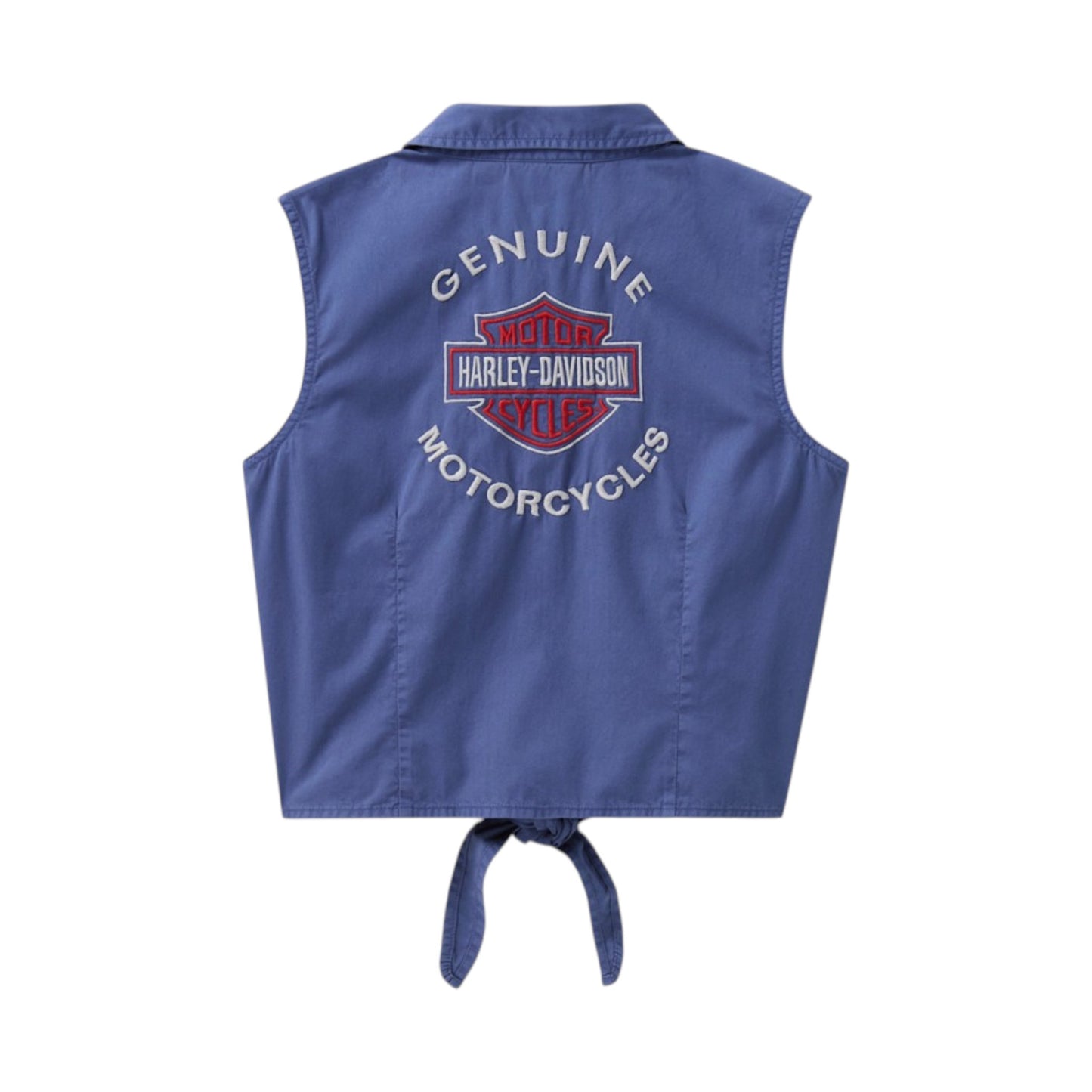 H-D ESSENTIAL TIE FRONT TOP - BLUE