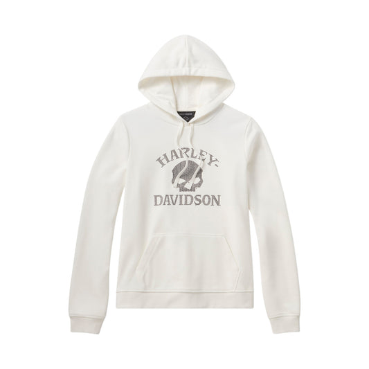 WILLIE G SKULL BLING PO HOODIE - WHITE