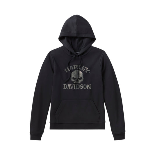 WILLIE G SKULL BLING PO HOODIE - BLACK