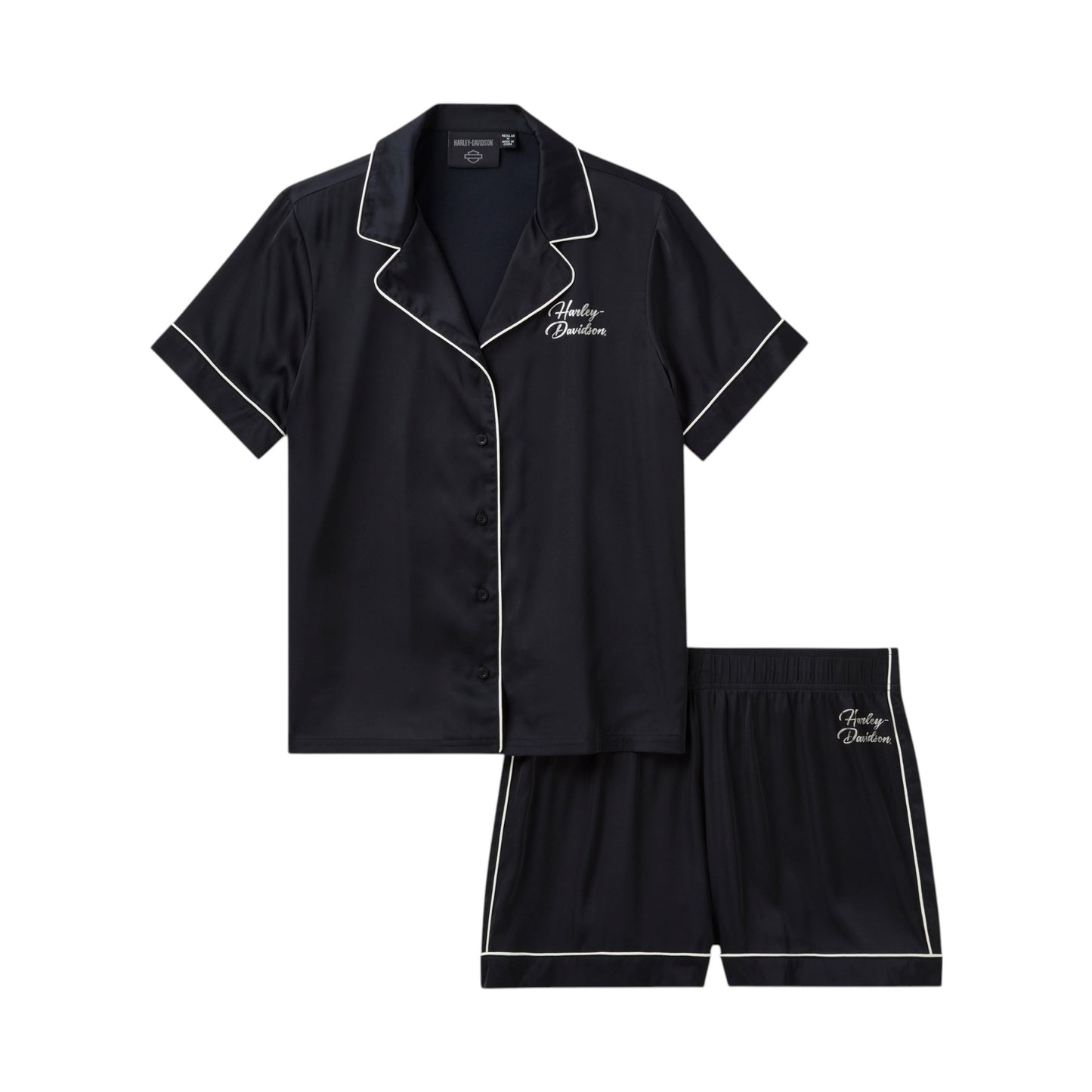 SATIN SHORT SET - BLACK