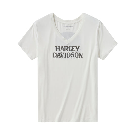 WILLIE G SKULL BLING V-NECK - WHITE