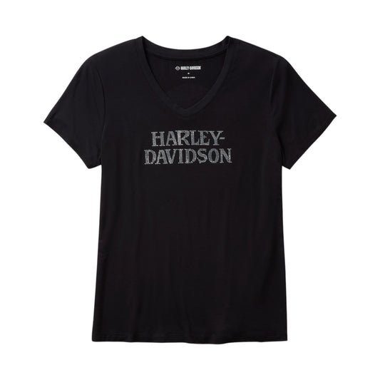 WILLIE G SKULL BLING V-NECK - BLACK