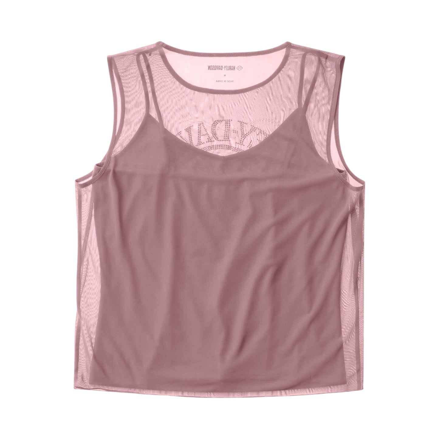 WILLIE G SKULL BLING MESH TOP - PINK