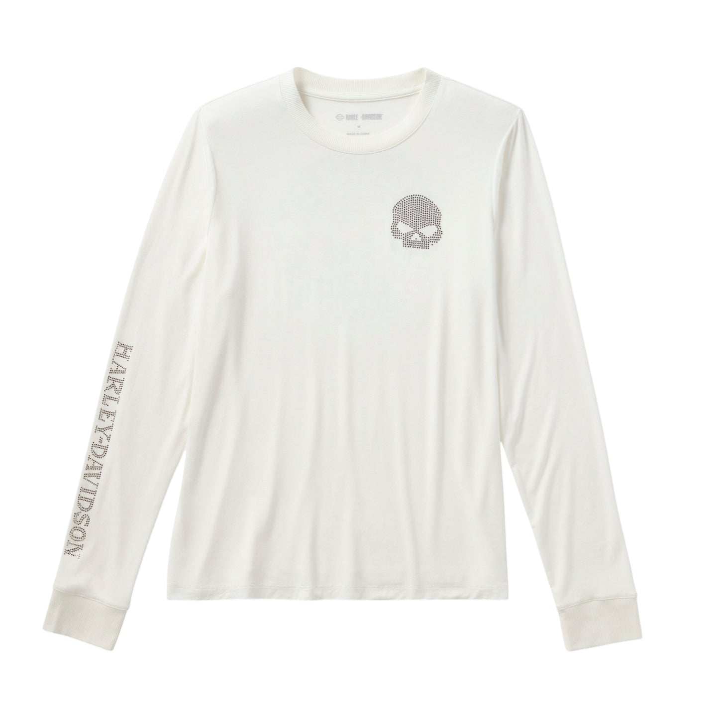 WILLIE G SKULL BLING LONG SLEEVE - WHITE