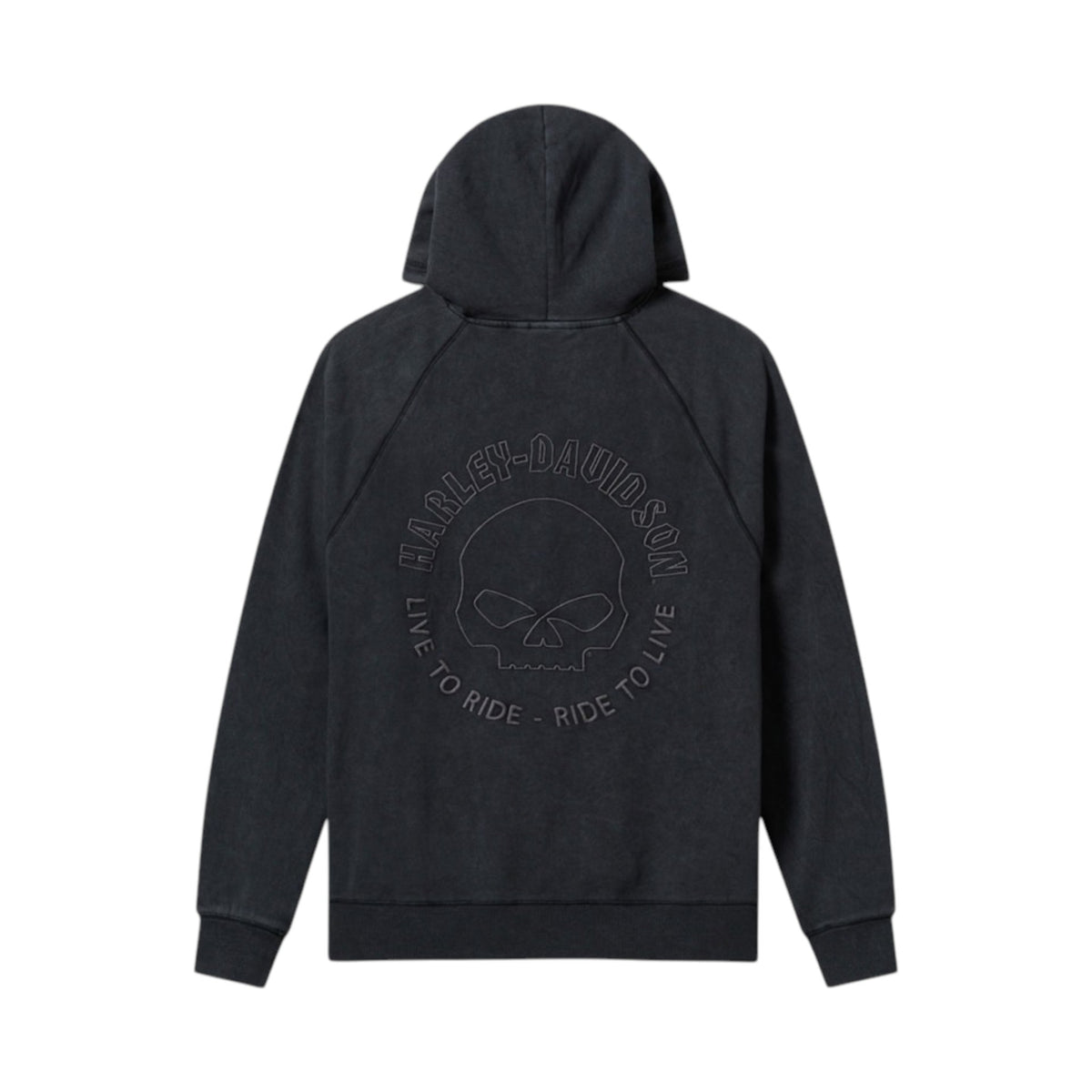 WILLIE G DARK CUSTOM SKULL PULLOVER HOODIE - GREY