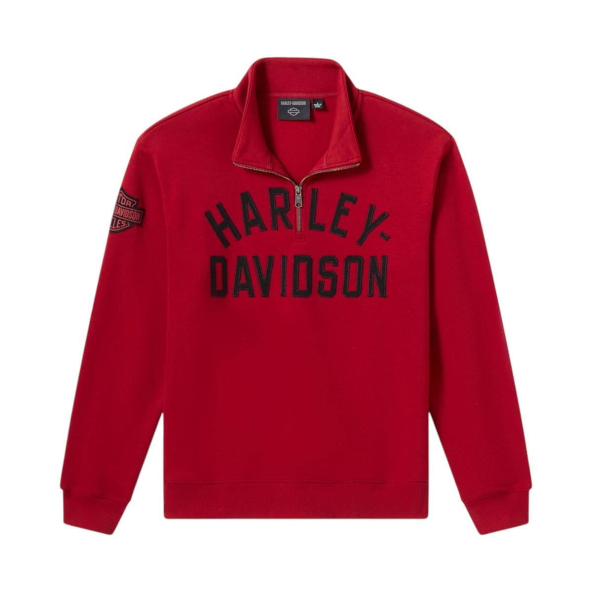 H-D ESSENTIAL 1/4 ZIP PULLOVER FLEECE - RED