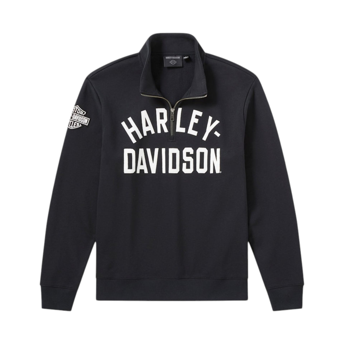H-D ESSENTIAL 1/4 ZIP PULLOVER FLEECE - BLK