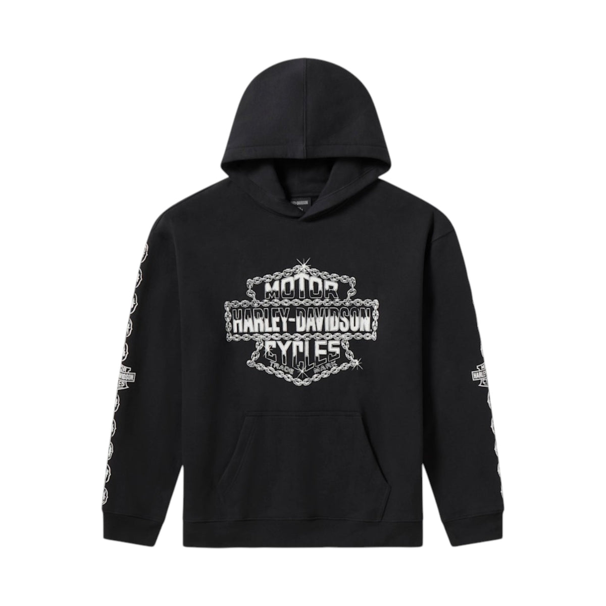 CHOPPER CHAIN HEAVYWEIGHT PULLOVER HOODIE - BLK