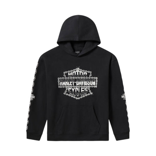 CHOPPER CHAIN HEAVYWEIGHT PULLOVER HOODIE - BLK