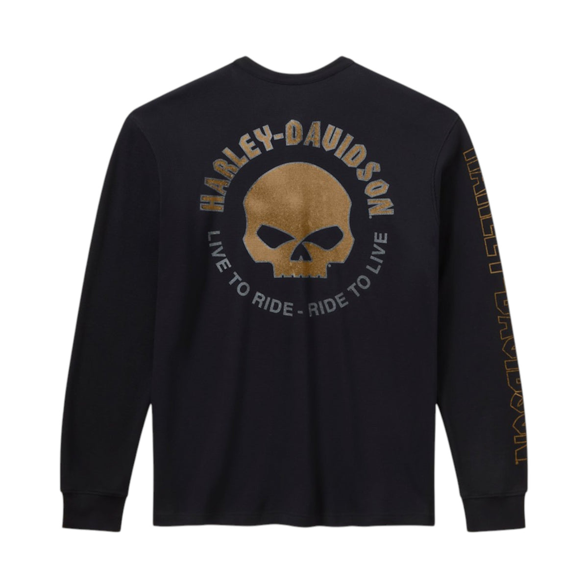 WILLIE G DARK CUSTOM THERMAL HENLEY - BLK