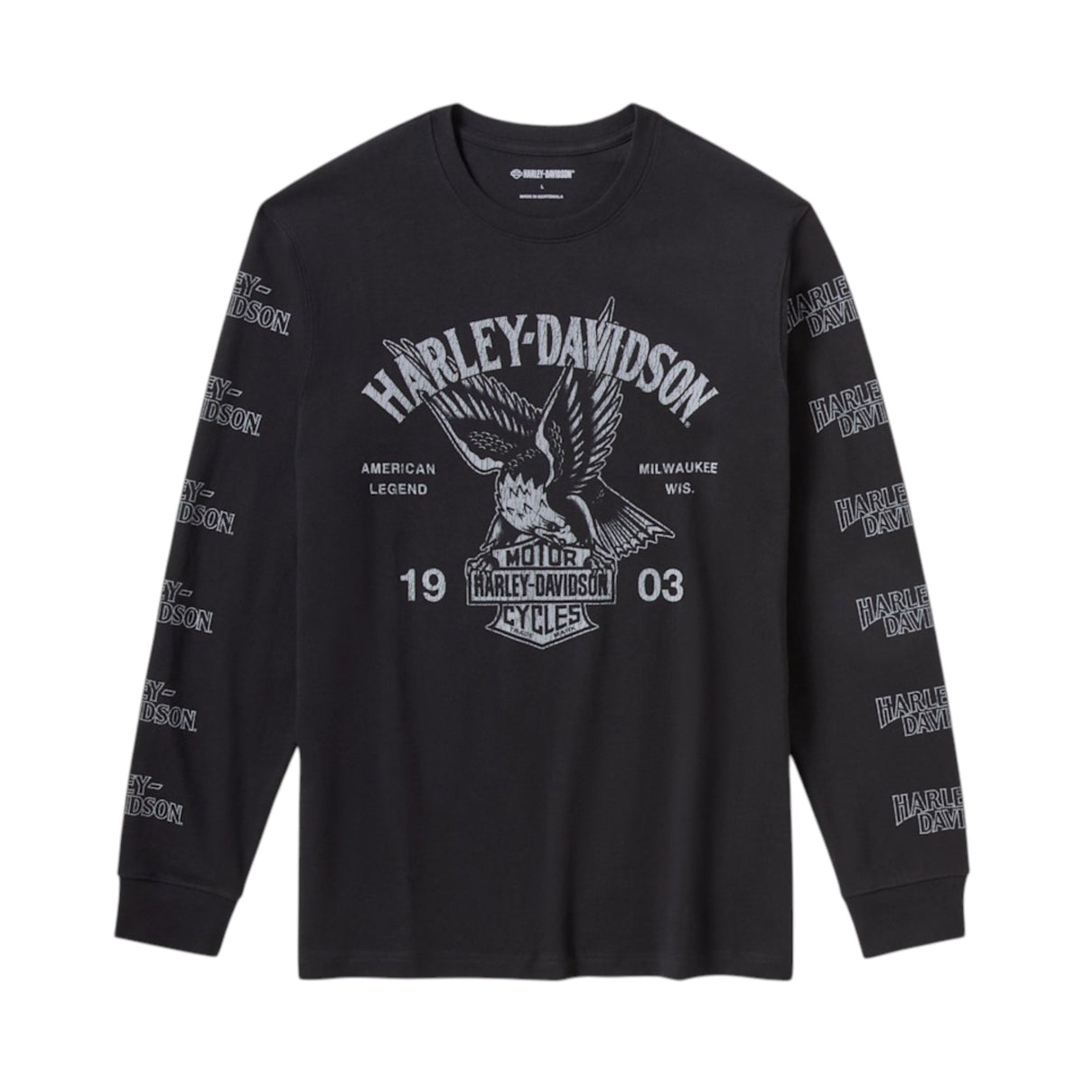 H-D AMERICAN CLASSIC EAGLE LONG SLEEVE GRAPHIC TEE - BLK