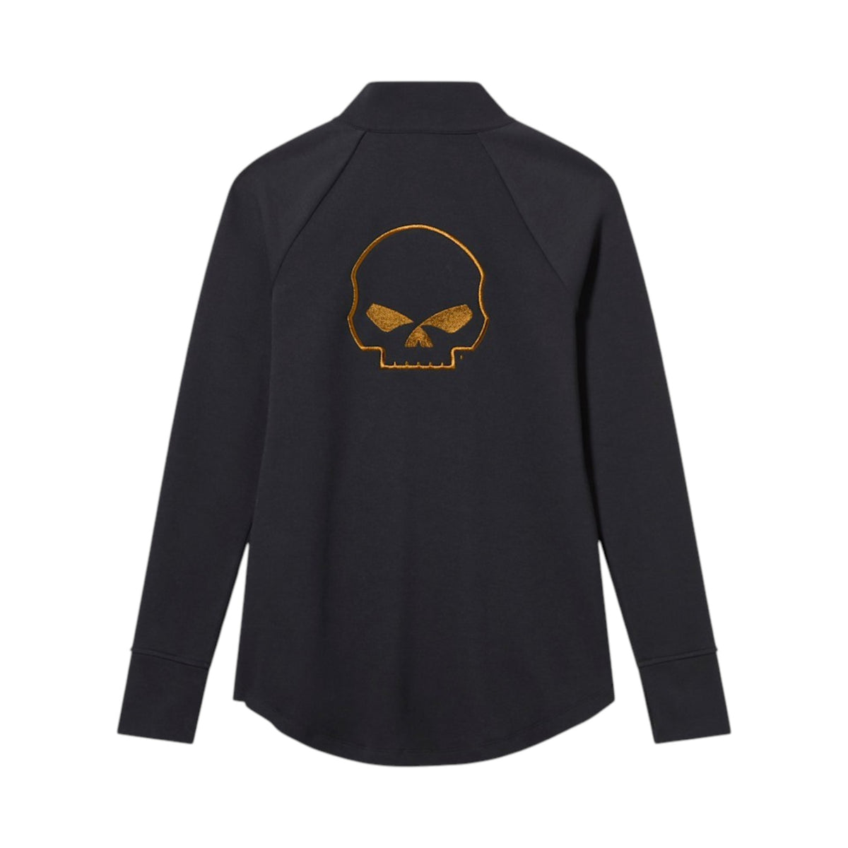 WILLIE G SKULL 3/4 ZIP TOP - BLK