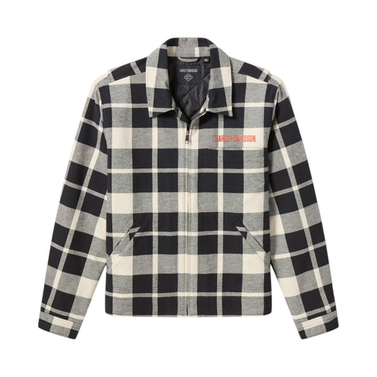 H-D AMERICAN CLASSIC ZIP FRONT SHIRT JACKET - OFF WHITE