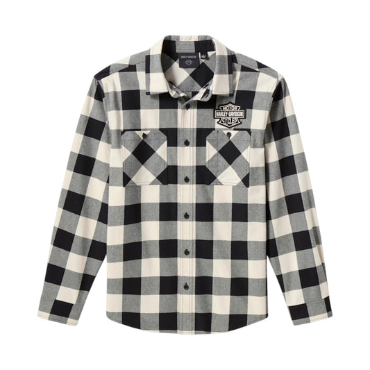 H-D AMERICAN CLASSIC BUFFALO CHECK FLANNEL - OFF WHITE