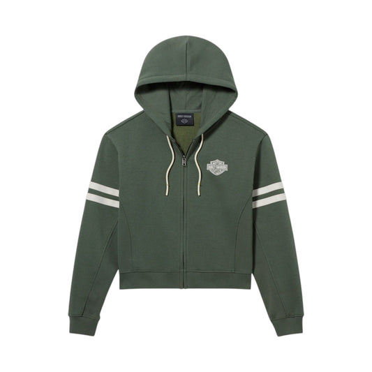 H-D ESSENTIAL FULL ZIP HOODIE - GREEN