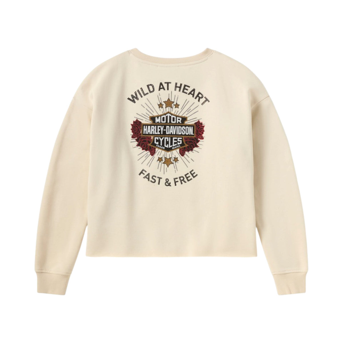 IRON ROSE FLEECE CREW - OFF-WHITE
