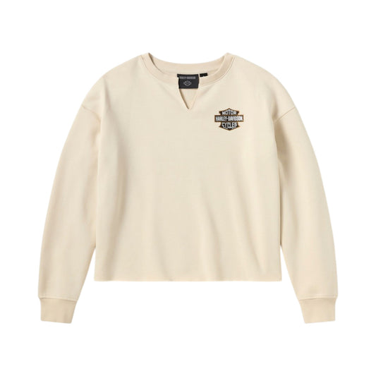 IRON ROSE FLEECE CREW - OFF-WHITE